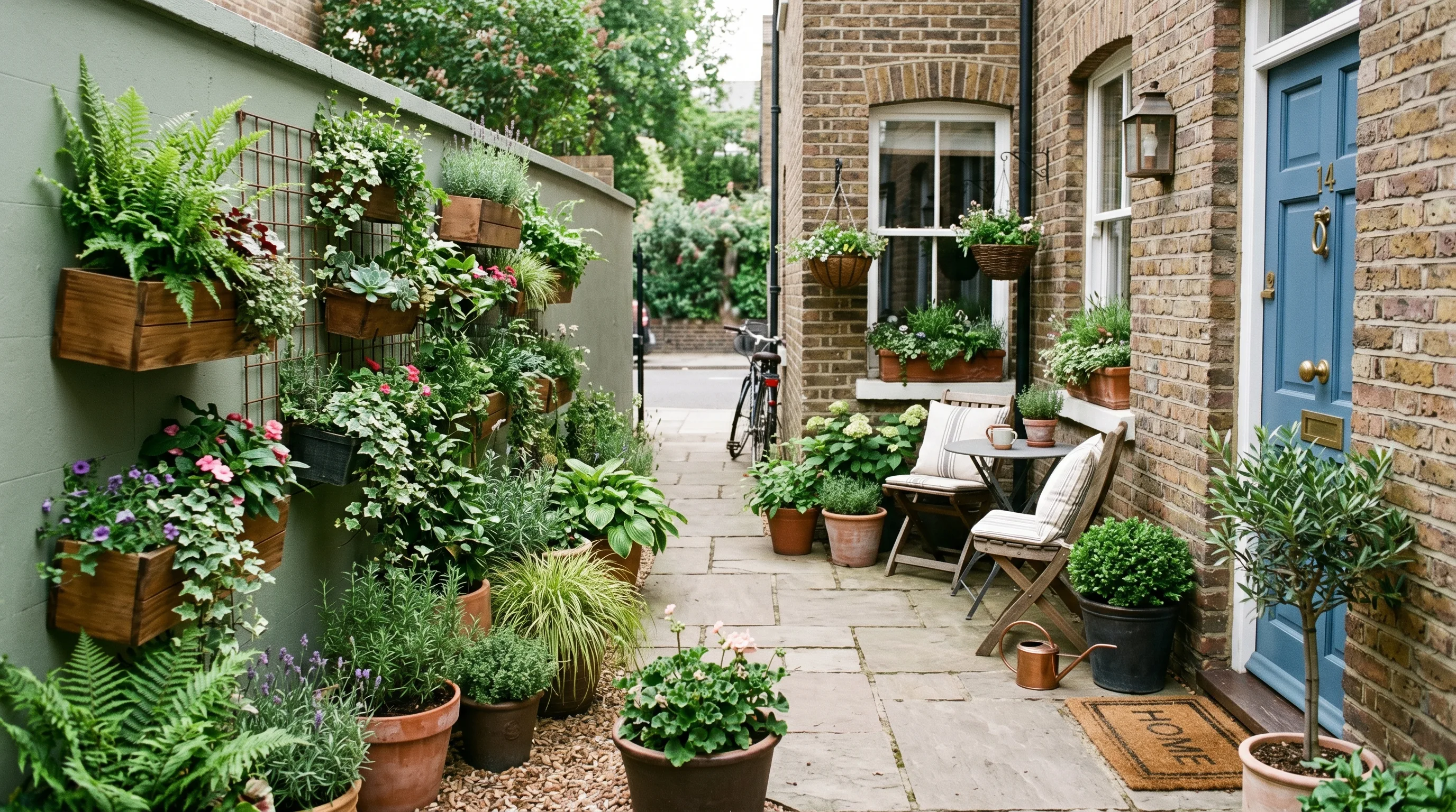 Porch Containers With Repeated Greenery